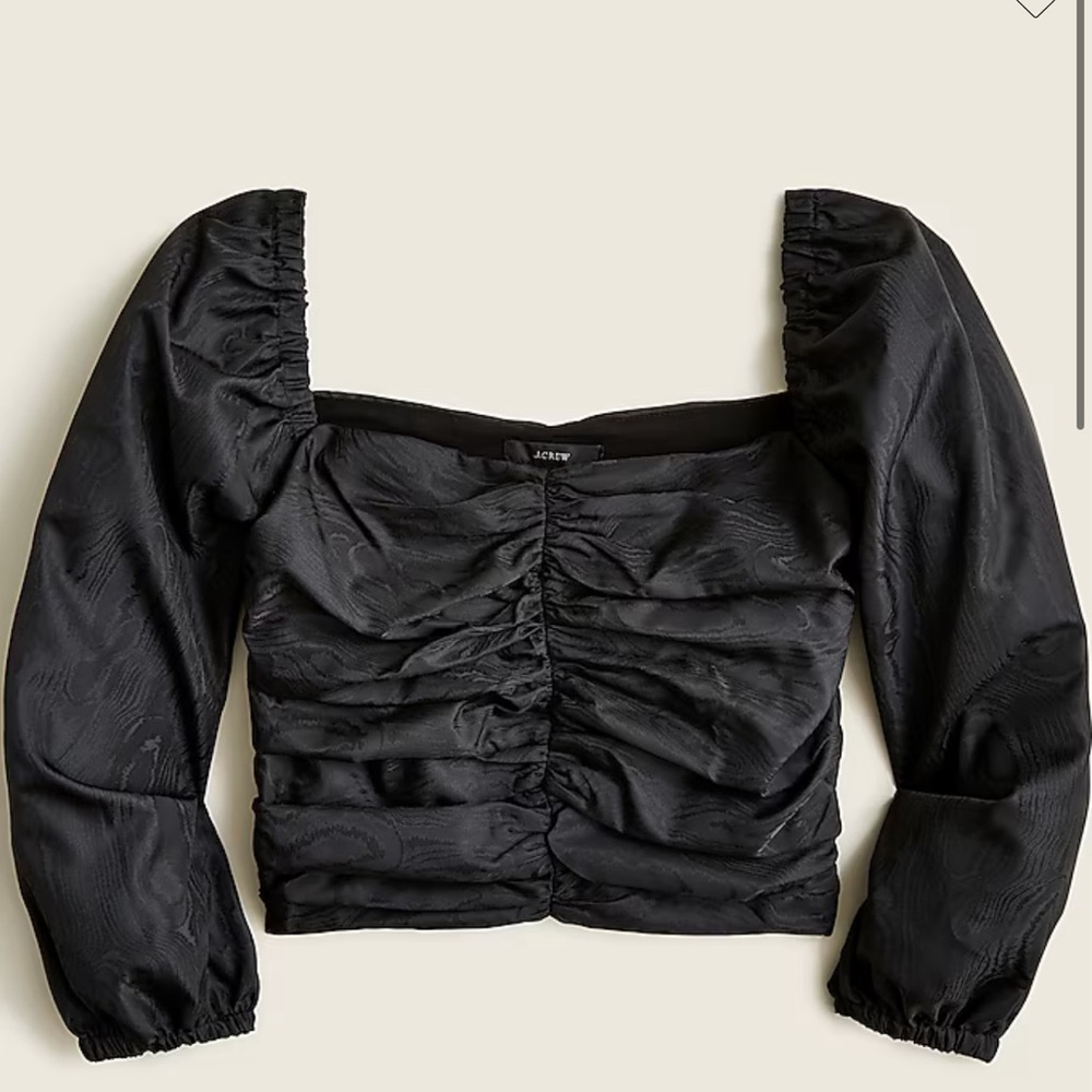 J. Crew Ruched Puff Sleeve Crop Top